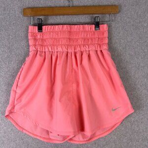Nike One Shorts Womens Small Pink Dri-Fit Ultra High Waist 3 Brief Lined Sports